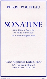 ソナチネ（Pierre Poulteau） (フルート）【Sonatine】