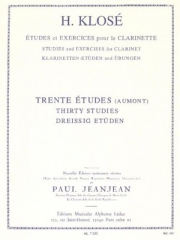 30のオーモンに基づく練習曲（イアサント・クローゼ）（クラリネット）【30 Etudes D'Apres Aumont】