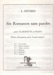 3つのモデレ「6つの無言歌」より（リュシアン・ニヴェール） (クラリネット+ピアノ）【6 Romances sans Paroles No.1 - Tres Modere】