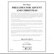 アドベント＆クリスマスのための前奏曲 (マックス・レーガー) (金管四重奏)【Preludes for Advent and Christmas】