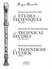 15の技術的練習曲（ロジャー・ベルノラン）（アルトリコーダー）【15 Etudes Techniques】