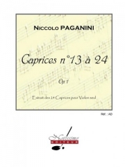 24のカプリス・Vol.2（ニコロ・パガニーニ） (ヴァイオリン）【24 Caprices  Vol. 2 - Caprices 13 A 24】