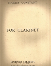 クラリネットのための曲（マリウス・コンスタン）（クラリネット）【For Clarinet】