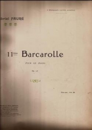 舟歌・No.11 (ガブリエル・フォーレ)（ピアノ）【Barcarolle No. 11】