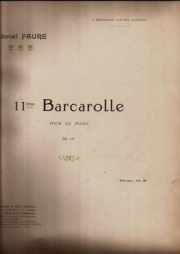 舟歌・No.11 (ガブリエル・フォーレ)（ピアノ）【Barcarolle No. 11】