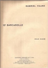 舟歌・No.12 (ガブリエル・フォーレ)（ピアノ）【Barcarolle No. 12】