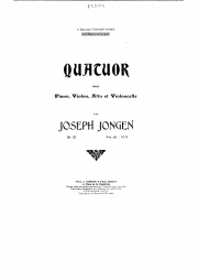 四重奏曲・Op.23（ジョセフ・ジョンゲン）（弦楽三重奏+ピアノ）【Quatuor, Opus 23】