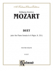 デュエット（モーツァルト）(ヴァイオリン二重奏）【Duet (after the Piano Sonata in A Major, K. 331)】
