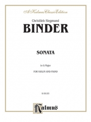 ソナタ・ト長調 (クリストリープ・ジークムント・ビンダー)  (ヴァイオリン+ピアノ）【Sonata in G Major】