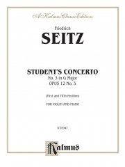 学生協奏曲・No.3・ト短調・Op.12（フリードリヒ・ザイツ）（ヴァイオリン+ピアノ）【Student's Concerto No. III in G Minor, Opus 12】