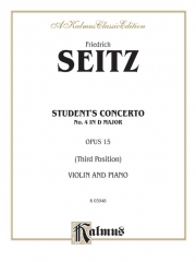 学生協奏曲・No.4・ニ長調（フリードリヒ・ザイツ）（ヴァイオリン+ピアノ）【Student's Concerto No. IV in D】