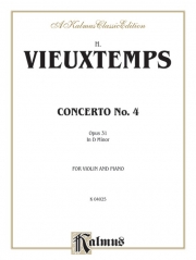 ヴァイオリン協奏曲・No.4・Op.31（アンリ・ヴュータン） (ヴァイオリン+ピアノ）【Violin Concerto No. 4, Opus 31】