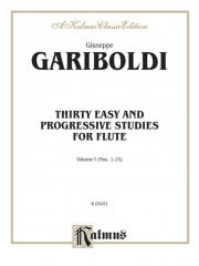 30のやさしくて漸進的な練習曲・Vol.1（ジュゼッペ・ガリボルディ）(フルート）【Thirty Easy and Progressive Studies, Volume I (Nos. 1-15)】