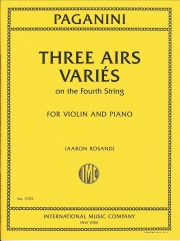 第4弦のための3つの主題と変奏（ニコロ・パガニーニ） (ヴァイオリン+ピアノ）【Three airs varies on the Fourth String】
