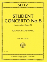 学生協奏曲・Op.8・イ長調・Op.51（フリードリヒ・ザイツ） (ヴァイオリン+ピアノ）【Student Concerto No. 8 in A major, Opus 51】