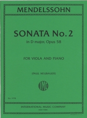 ソナタ・No.2・ニ長調・Op.58（フェリックス・メンデルスゾーン）（ヴィオラ+ピアノ）【Sonata No. 2 in D major, Op. 58】