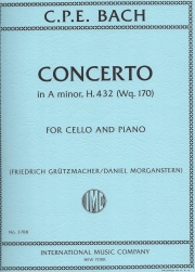 協奏曲・イ短調・H.432（カール・フィリップ・エマヌエル・バッハ）（チェロ+ピアノ）【Concerto in A minor, H. 432 (Wq. 170)】