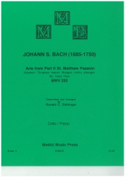 アリア「マタイ受難曲」より（バッハ）(チェロ+ピアノ）【Aria from St. Matthew Passion, Part II, Movement 52: Könne】