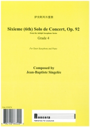 演奏会用ソロ・Op.92（ジャン＝パティスト・サンジュレー）(テナーサックス+ピアノ）【Sixieme (6th) Solo de Concert, Op.92】