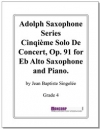 演奏会用ソロ・Op.91（ジャン＝パティスト・サンジュレー）(アルトサックス+ピアノ）【Cinqième Solo De Concert, Op. 91】