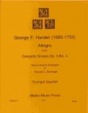 アレグロ「コンチェルト・グロッソ・Op.3・No.4」より (ヘンデル) (ヴァイオリン四重奏）【Allegro from Concerto Grosso, Op. 3, No. 4】