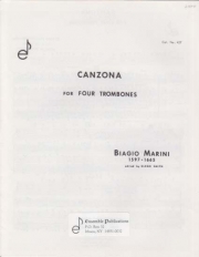 カンツォーナ・Op.8・No.3（ビアジオ・マリーニ）  (トロンボーン四重奏)【Canzona, op 8/3】