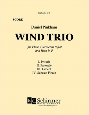 木管三重奏曲 （ダニエル・ピンカム）（木管三重奏）【Wind Trio】