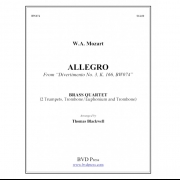 アレグロ「ディヴェルティメント第3番・K.166」より (モーツァルト) (金管四重奏)【Allegro from Divertimento No. 3, K 166】