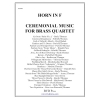 金管四重奏のためのセレモニー・ミュージック (ホルン) (金管四重奏)【Ceremonial Music for Brass Quartet (horn in F)】