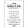 金管四重奏のためのセレモニー・ミュージック (スコア) (金管四重奏)【Ceremonial Music for Brass Quartet (score)】