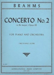ピアノ協奏曲・第2番・Op.83（ヨハネス・ブラームス）（ピアノ二重奏）【Concerto No. 2 in B flat major Opus 83】