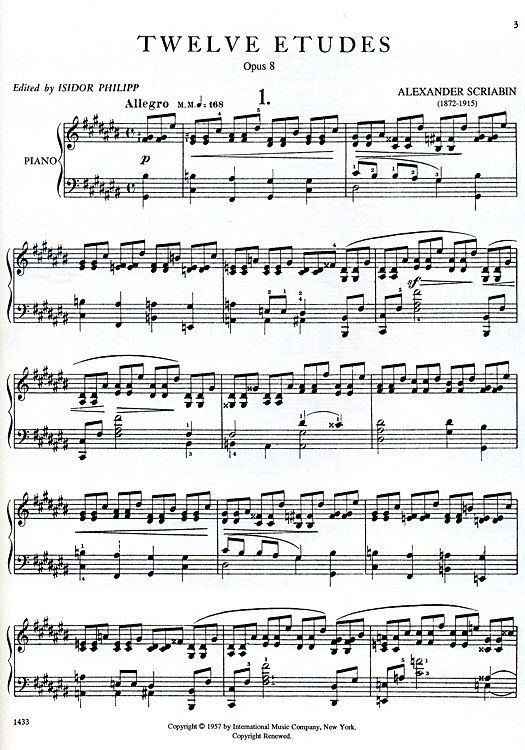 スクリャービン  12の練習曲　Op.8