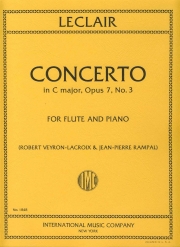 フルート協奏曲・ハ長調・Op.7・No.3（ジャン＝マリー・ルクレール）（フルート＋ピアノ）【Concerto in C major, Opus 7, No. 3】