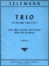 トリオ・変ホ長調・Op.1・No.3 （テレマン）（ヴァイオリン二重奏+ピアノ）【Trio in E flat major, Opus 1, No. 3】