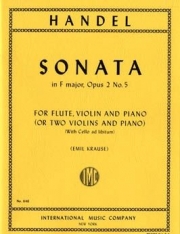 ソナタ・ヘ長調 (ヘンデル)（ヴァイオリン二重奏+ピアノ）【Sonata in F major for Flute, Violin & Piano】