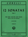 12のソナタ・Op.2・第3巻 (アルカンジェロ・コレッリ)（ヴァイオリン二重奏+ピアノ）【12 Sonatas, Opus 2 - Volume III】