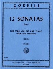 12のソナタ・Op.1・第1巻 (アルカンジェロ・コレッリ)（ヴァイオリン二重奏+ピアノ）【12 Sonatas, Opus 1 - Volume I】