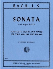 ソナタ・ト長調・S.1038 (バッハ)（ヴァイオリン二重奏+ピアノ）【Sonata in G major, S. 1038 for Flute, Violin & Piano】