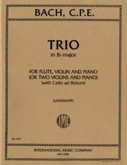 トリオ・変ロ長調 (カール・フィリップ・エマヌエル・バッハ)（ヴァイオリン二重奏+ピアノ）【Trio in B flat major for Flute, Violin & Piano】