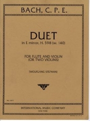 デュエット・ホ短調(ト長調)・H.598(W.140) (カール・フィリップ・エマヌエル・バッハ)（ヴァイオリン二重奏）【Duet in E minor (G major), H. 598 (W. 140) 】
