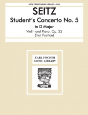 学生協奏曲・No.5・ニ長調（フリードリヒ・ザイツ）（ヴァイオリン+ピアノ）【Student's Concerto No. 5 In D Major】