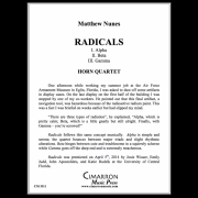 ラジカル　(マシュー・ヌネス) (ホルン四重奏)【Radicals】