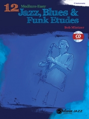 ジャズ、ブルース＆ファンクのための12の初中級練習曲集（ボブ・ミンツァー）（フルート）【12 Medium-Easy Jazz, Blues & Funk Etudes】