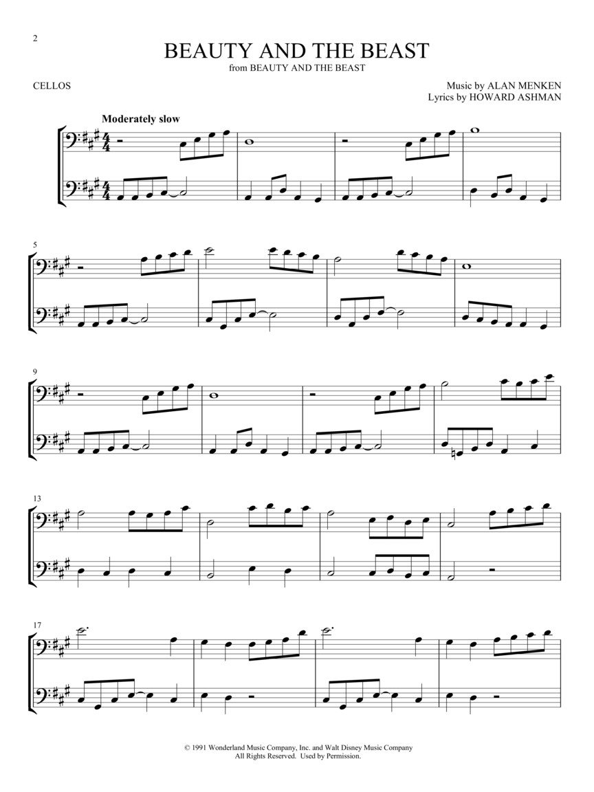 チェロのためのやさしいディズニー デュエット曲集 チェロ二重奏 Disney Songs For Two Cellos 吹奏楽の楽譜販売はミュージックエイト
