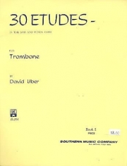 30の練習曲（ディヴィッド・ユーバー）（トロンボーン）【30 Etudes in The Bass and Tenor Clefs】