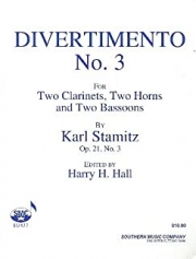 ディヴェルティメント・No.3（カール・シュターミッツ）（木管六重奏）【Divertimento No. 3】