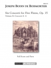 6つの協奏曲・Op.15・Vol.2（ジョゼフ・ボダン・ド・ボワモルティエ）（フルート五重奏）【Six Concerti for Five Flutes, Op. 15, Volume 2】