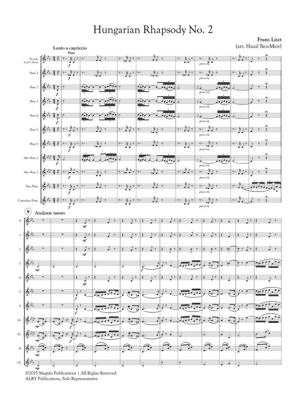 ハンガリー狂詩曲・No.2（フランツ・リスト）（フルート十一重奏