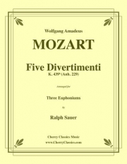 5つのディヴェルティメント・K.229（モーツァルト）（ユーフォニアム三重奏）【Five Divertimenti K.229】