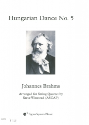 ハンガリー舞曲第5番（ヨハネス・ブラームス） (弦楽四重奏)【Hungarian Dance No.5】